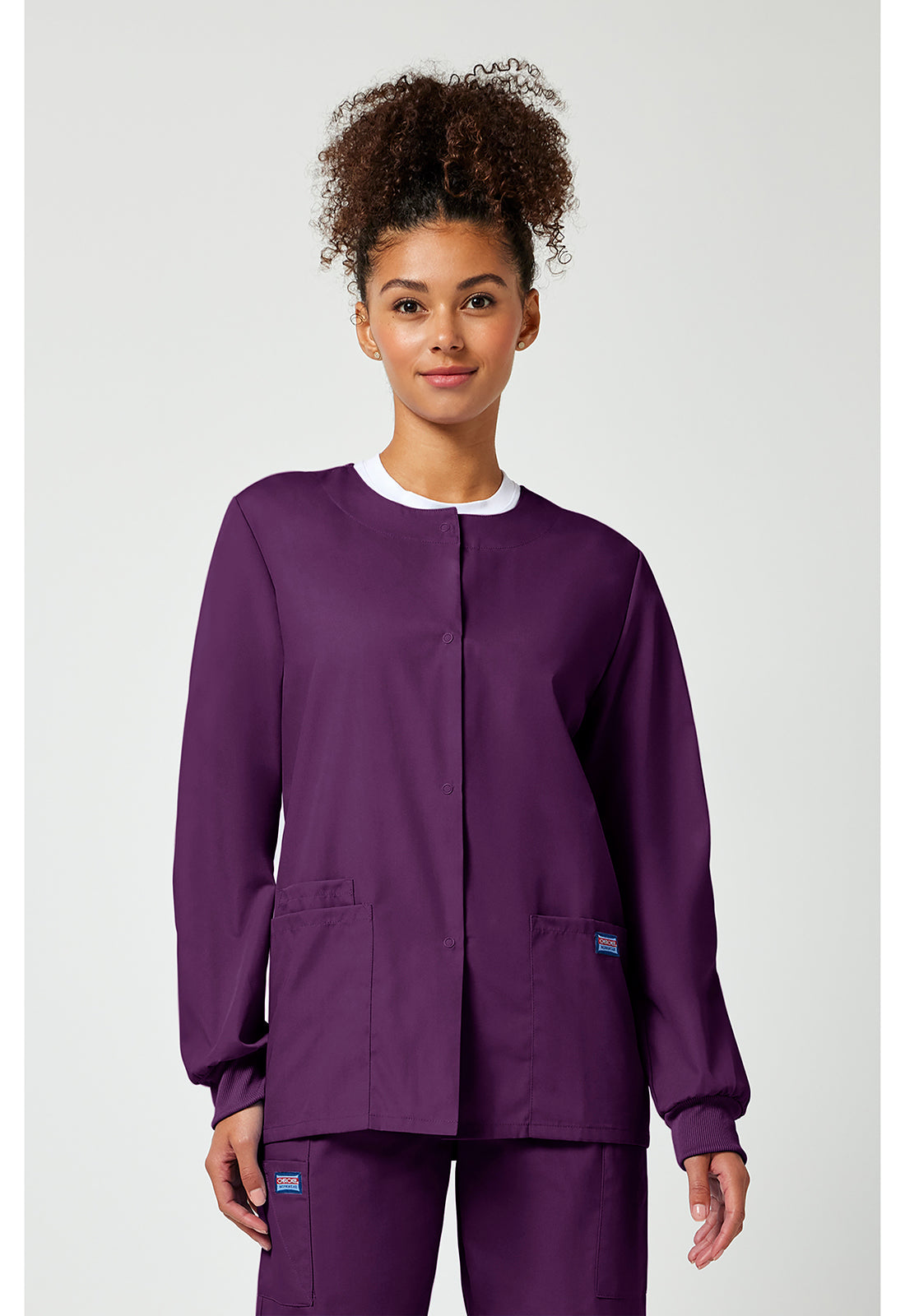4350 Cherokee Snap Front Warm-Up Jacket Womens