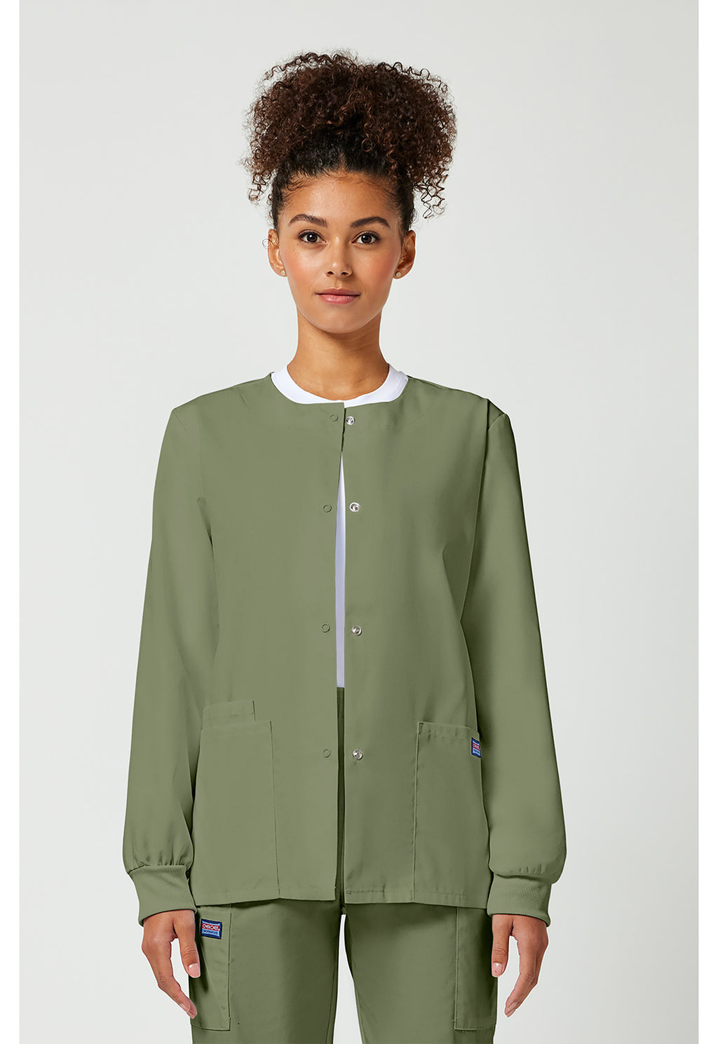 4350 Cherokee Snap Front Warm-Up Jacket Womens
