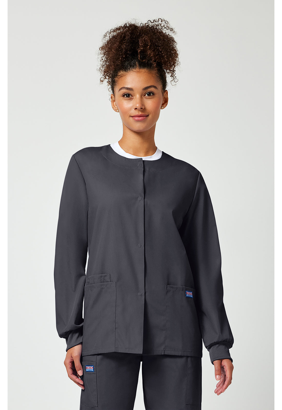 4350 Cherokee Snap Front Warm-Up Jacket Womens