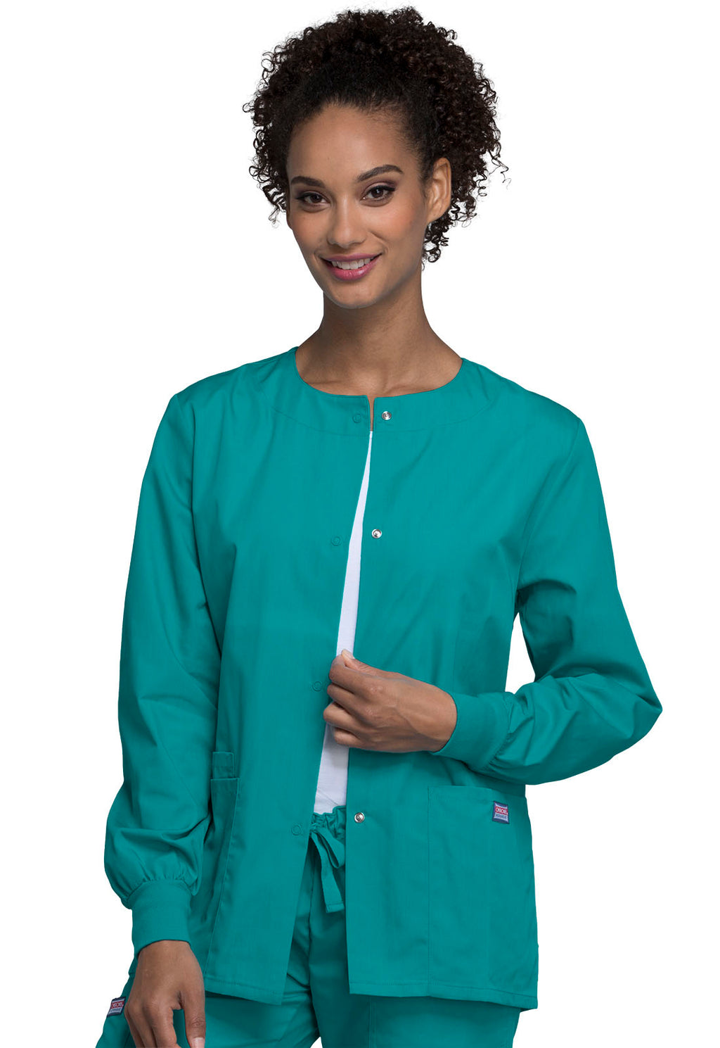4350 Cherokee Snap Front Warm-Up Jacket Womens
