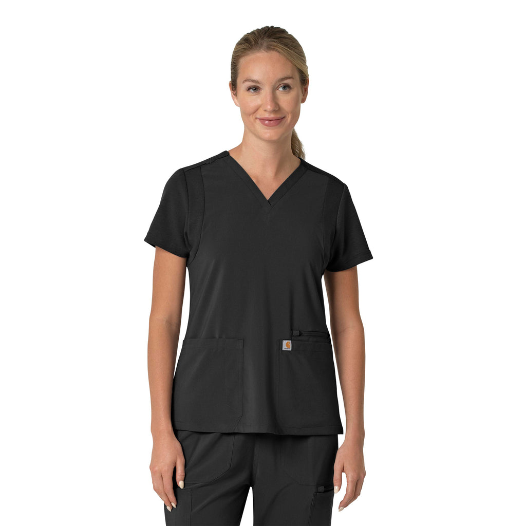 C13210 Carhartt Force Cross-Flex Women's Flex Panel V-Neck Scrub Top