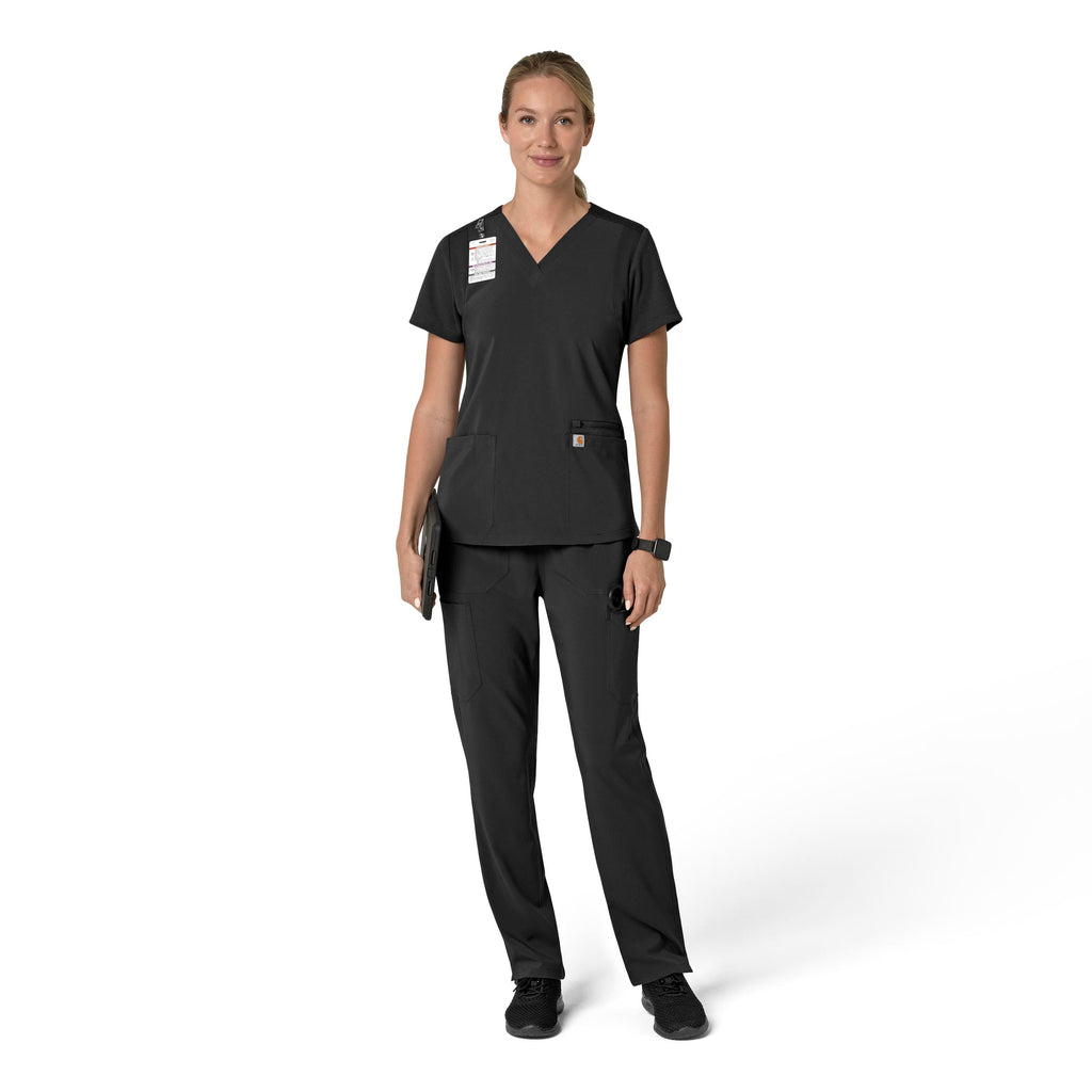 C13210 Carhartt Force Cross-Flex Women's Flex Panel V-Neck Scrub Top