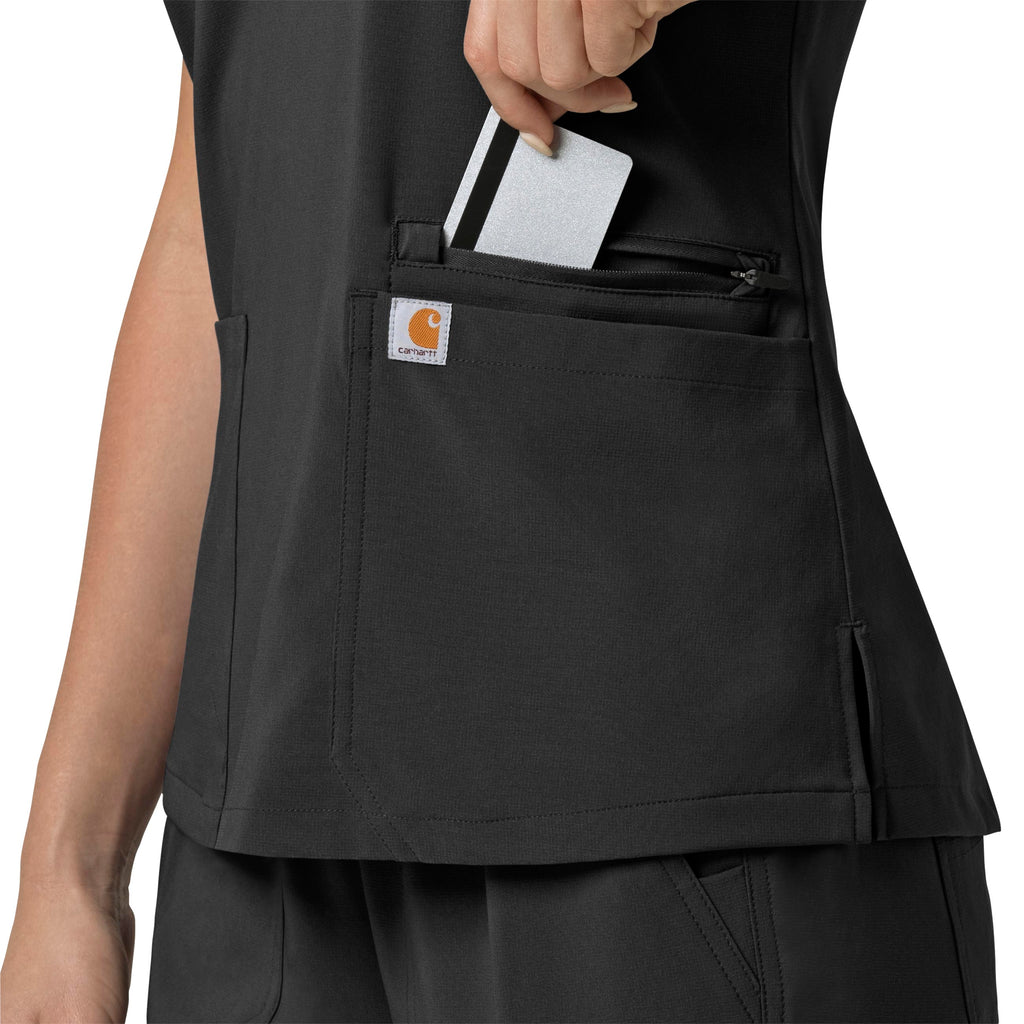 C13210 Carhartt Force Cross-Flex Women's Flex Panel V-Neck Scrub Top