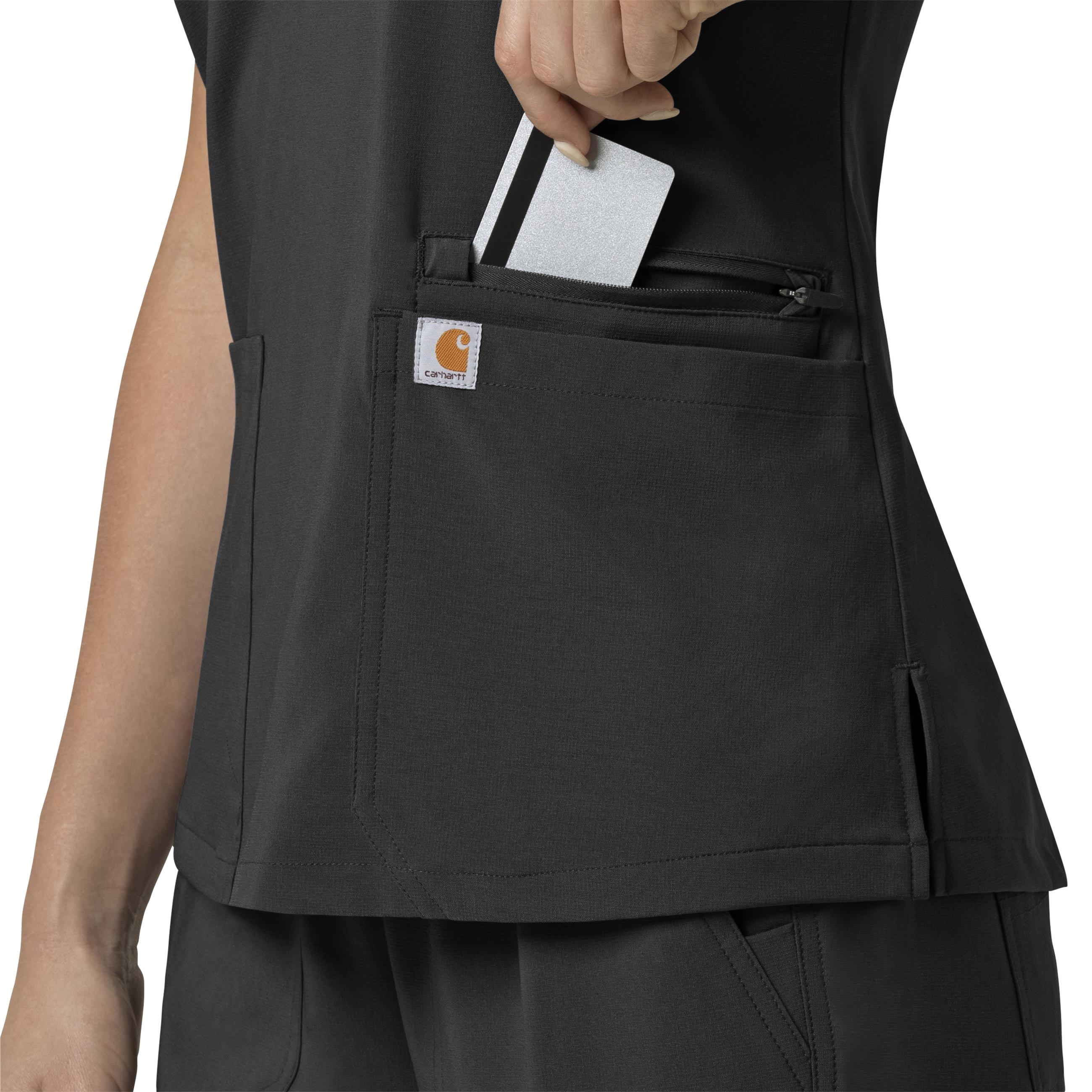 C13210 Carhartt Force Cross-Flex Women's Flex Panel V-Neck Scrub Top