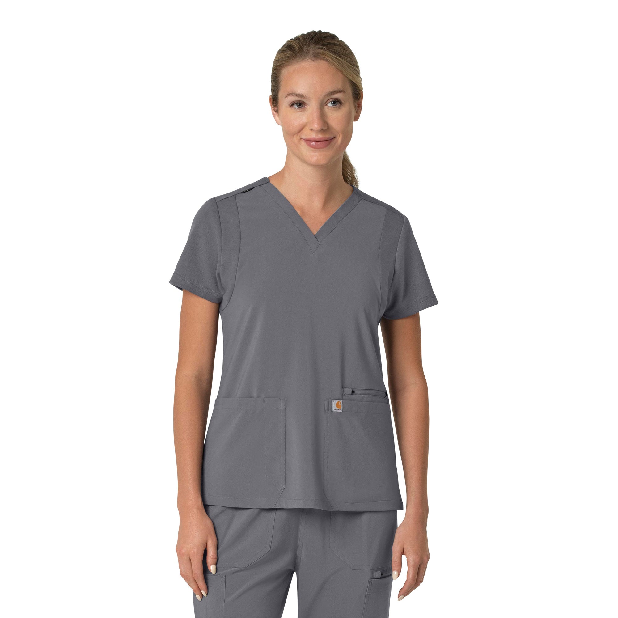 C13210 Carhartt Force Cross-Flex Women's Flex Panel V-Neck Scrub Top