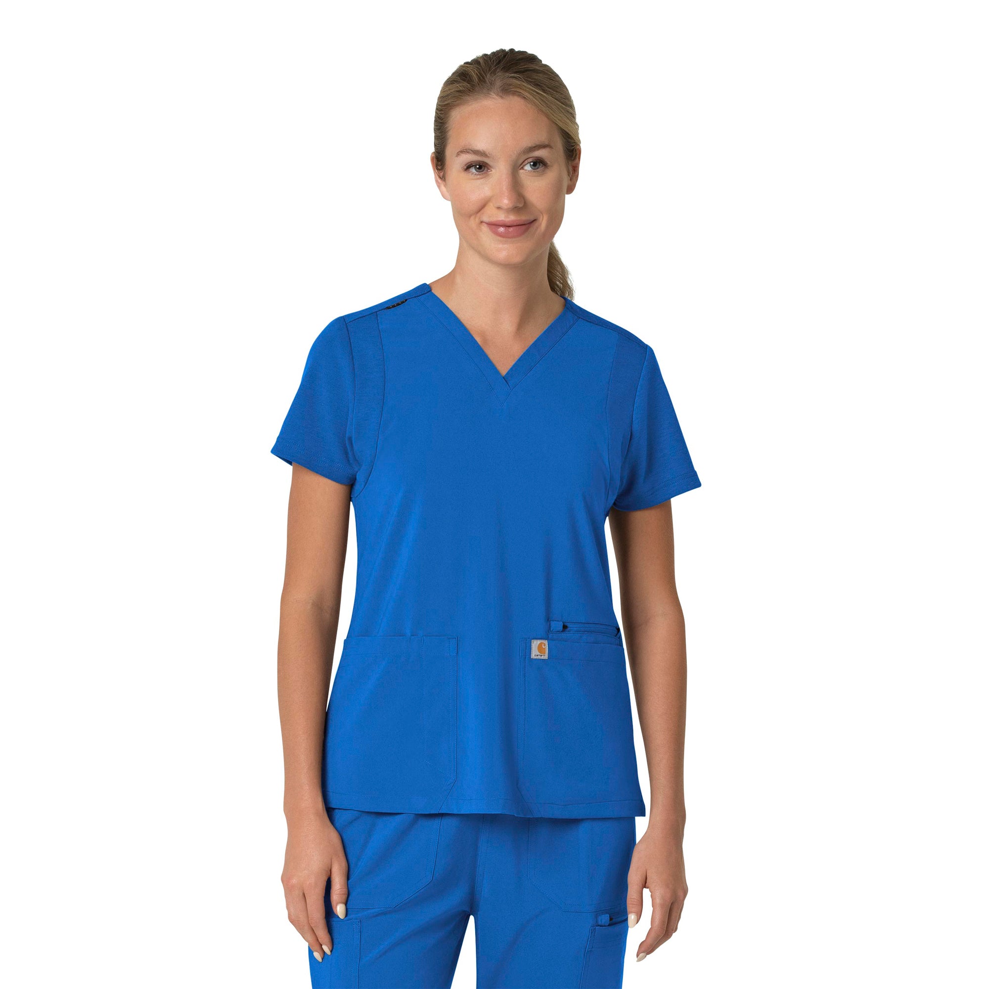 C13210 Carhartt Force Cross-Flex Women's Flex Panel V-Neck Scrub Top