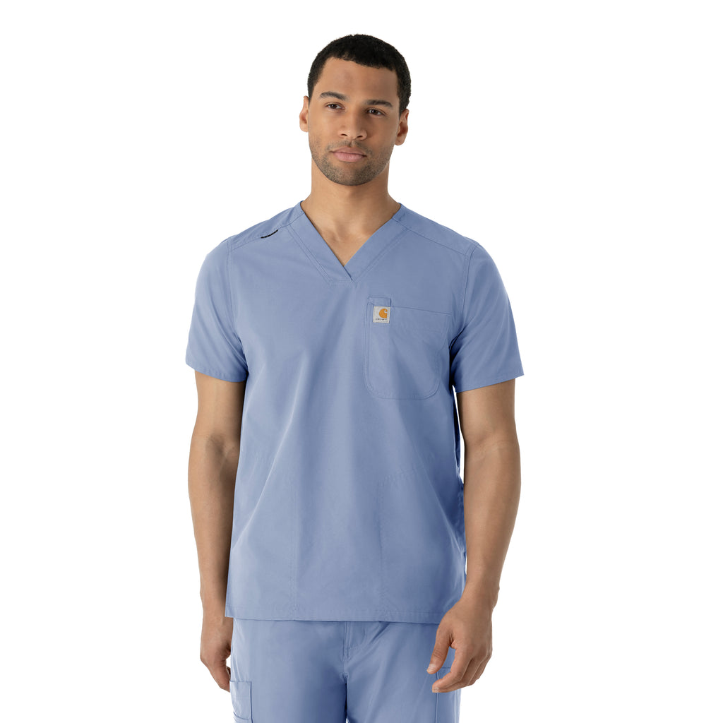 C16113 Carhartt Force Essentials Men's V-Neck Shirttail Scrub Top