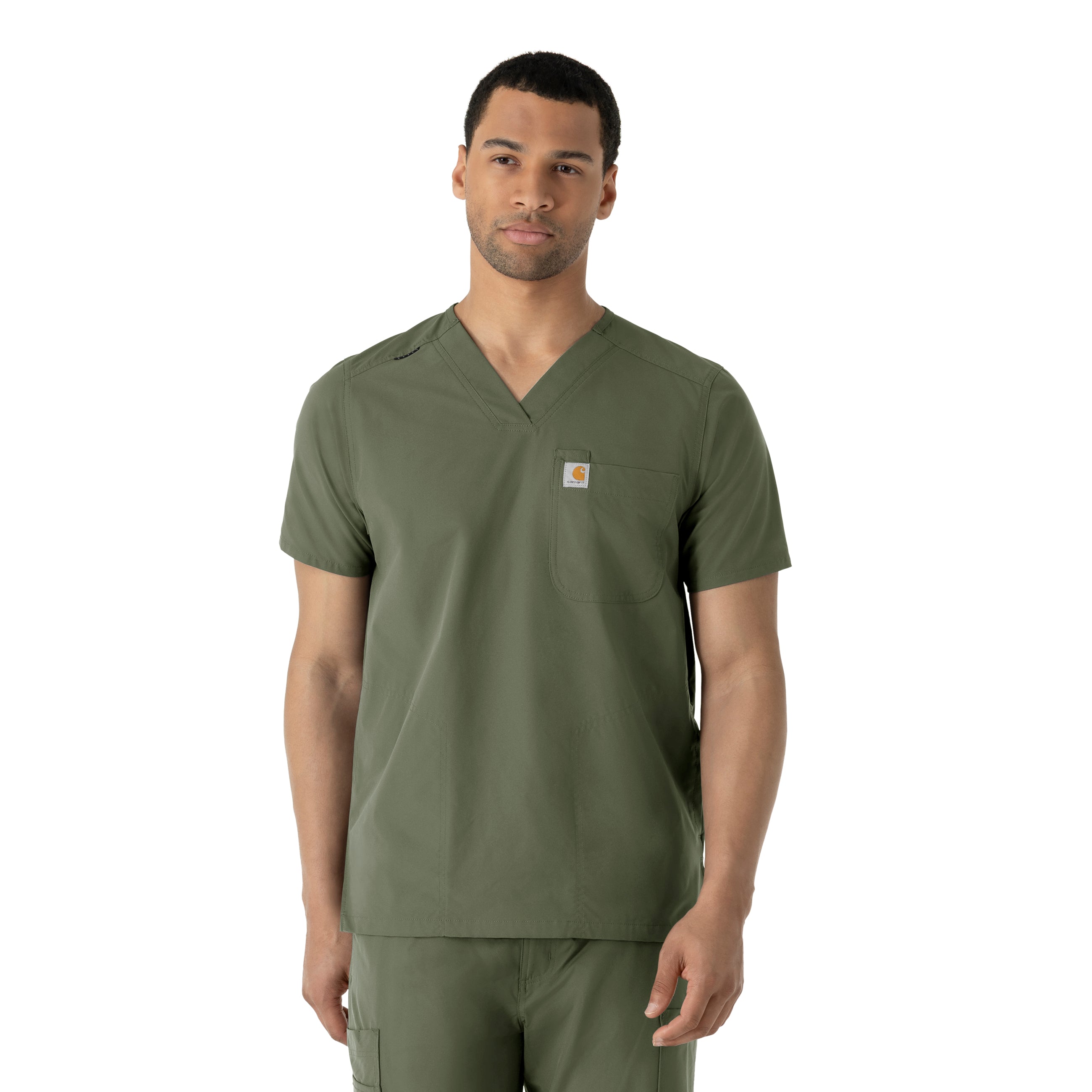 C16113 Carhartt Force Essentials Men's V-Neck Shirttail Scrub Top