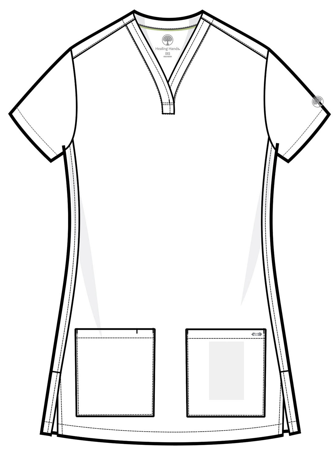 HH751 Healing Hands QUEST 3-Pocket Y-Neck Top - Womens