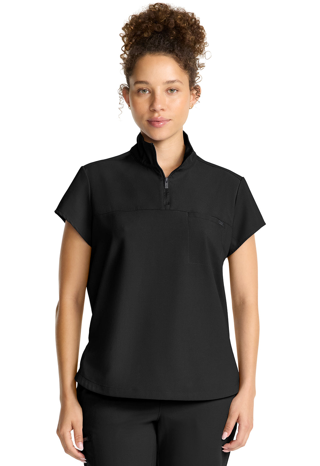 HH752 Healing Hands QUEST Partial Zip Stand Collar Top - Womens