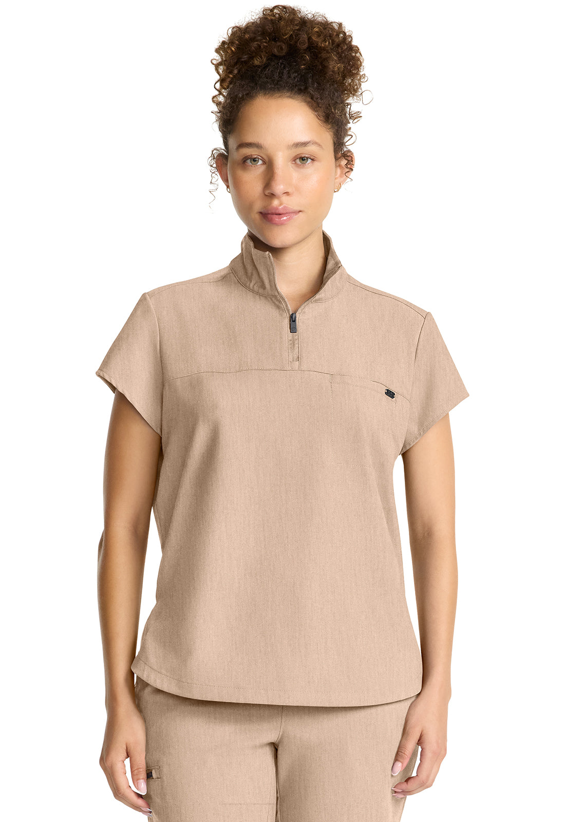HH752 Healing Hands QUEST Partial Zip Stand Collar Top - Womens