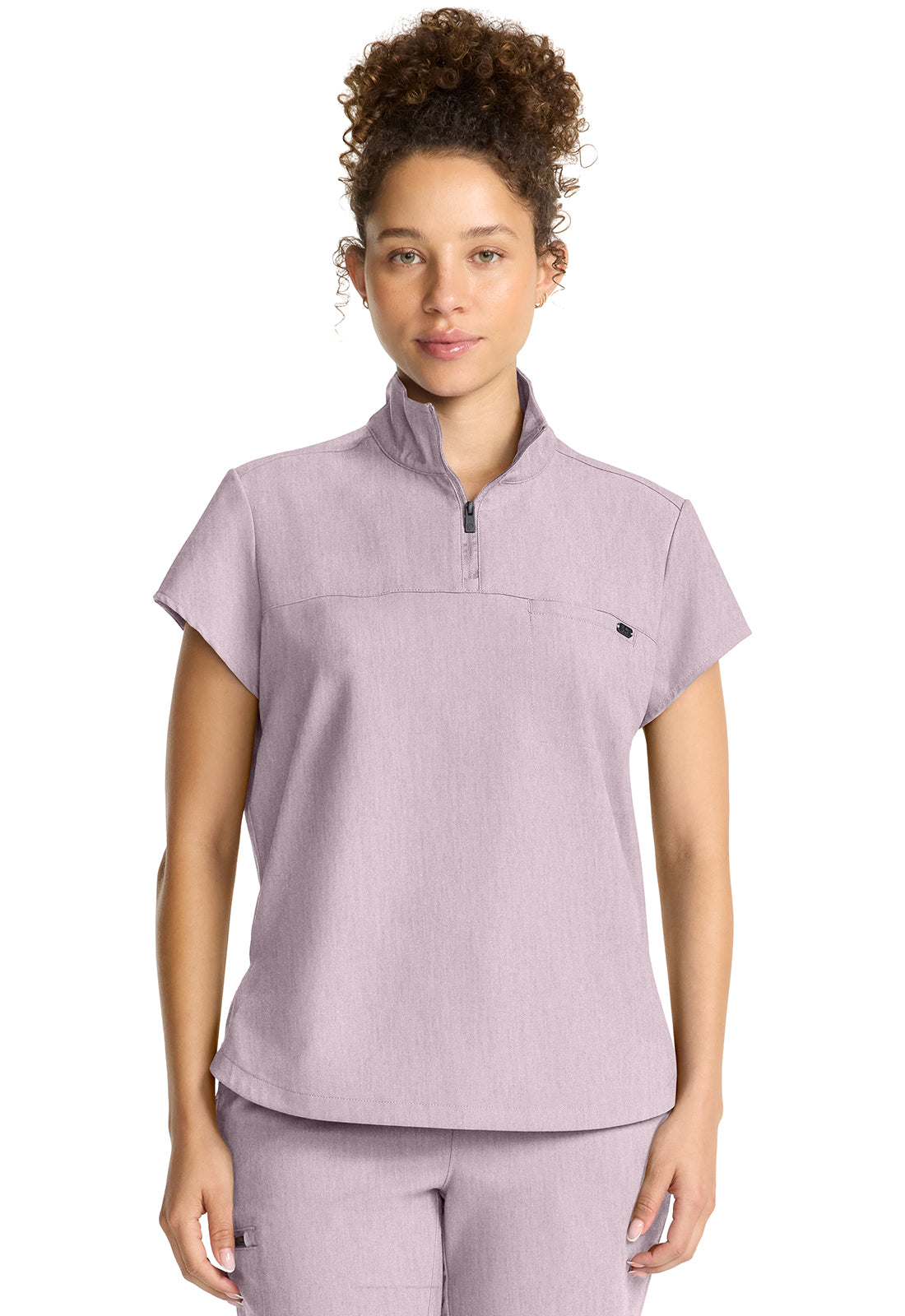 HH752 Healing Hands QUEST Partial Zip Stand Collar Top - Womens