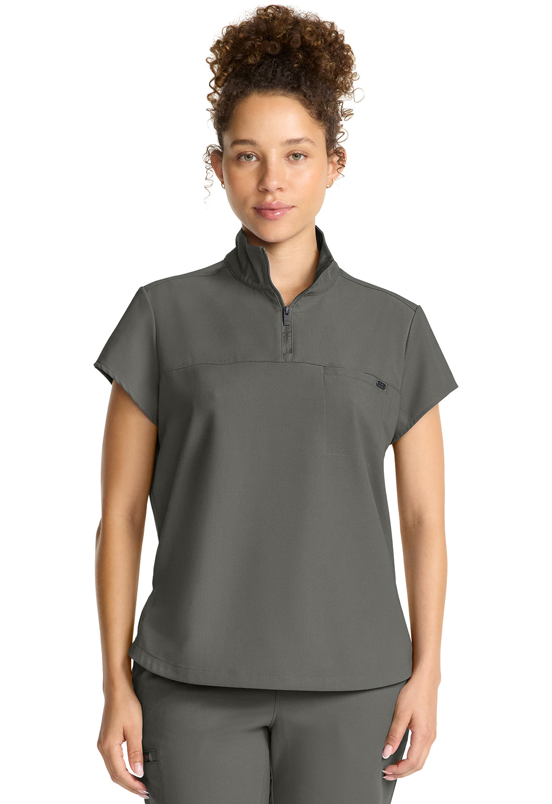 HH752 Healing Hands QUEST Partial Zip Stand Collar Top - Womens