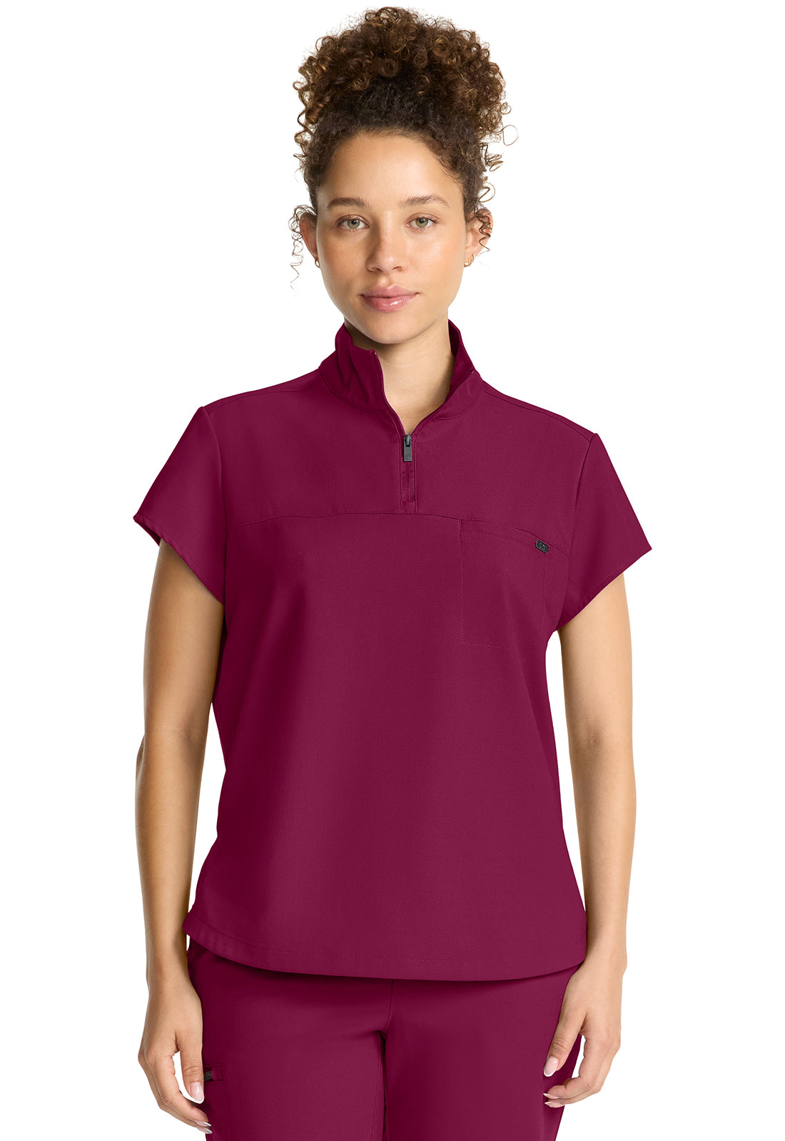 HH752 Healing Hands QUEST Partial Zip Stand Collar Top - Womens