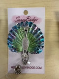 Sassy Badge - Blinged Out PEACOCK