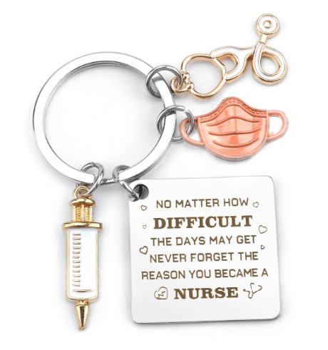 Key Chain for Nurses - No Matter How Difficult - Square
