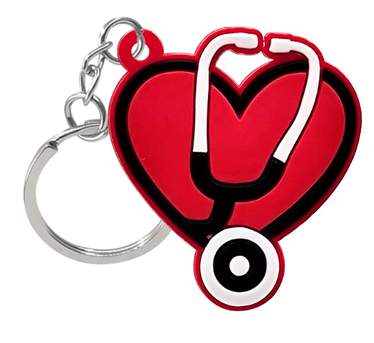 Key Chain PUFFY - Heart Shape with Stethoscope
