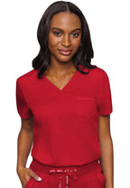 7448 Med Couture Touch V - neck Chest Pocket Top