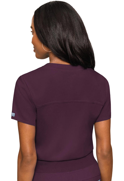7448 Med Couture Touch V - neck Chest Pocket Top