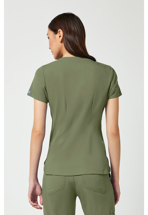 7459 Med Couture Touch V-Neck Shirttail Top