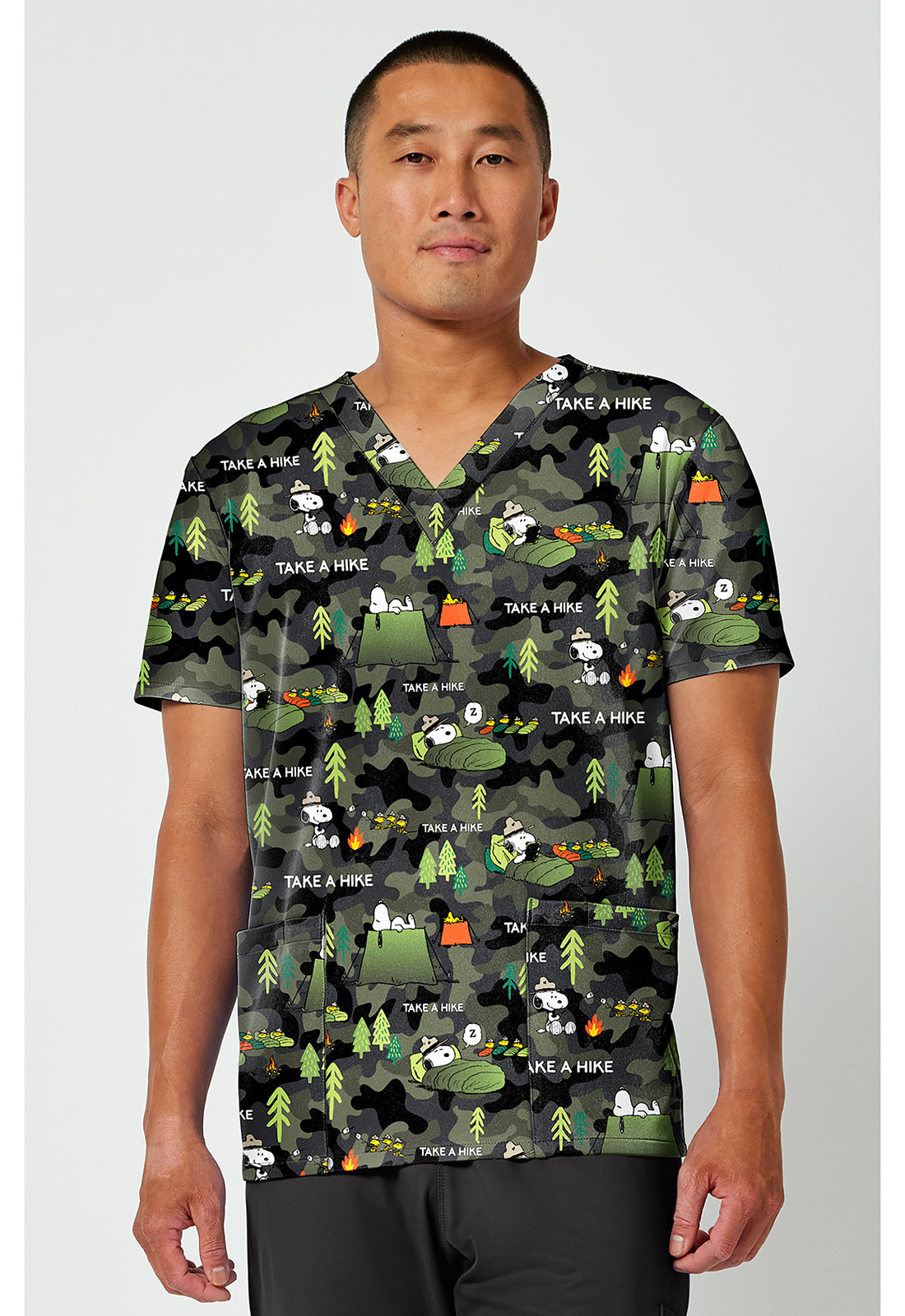 TF788 Tooniforms Men's Print V-Neck Top - Assorted