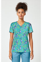 TF796 Print V-Neck Top - Eeyore Rain or Shine - Women's