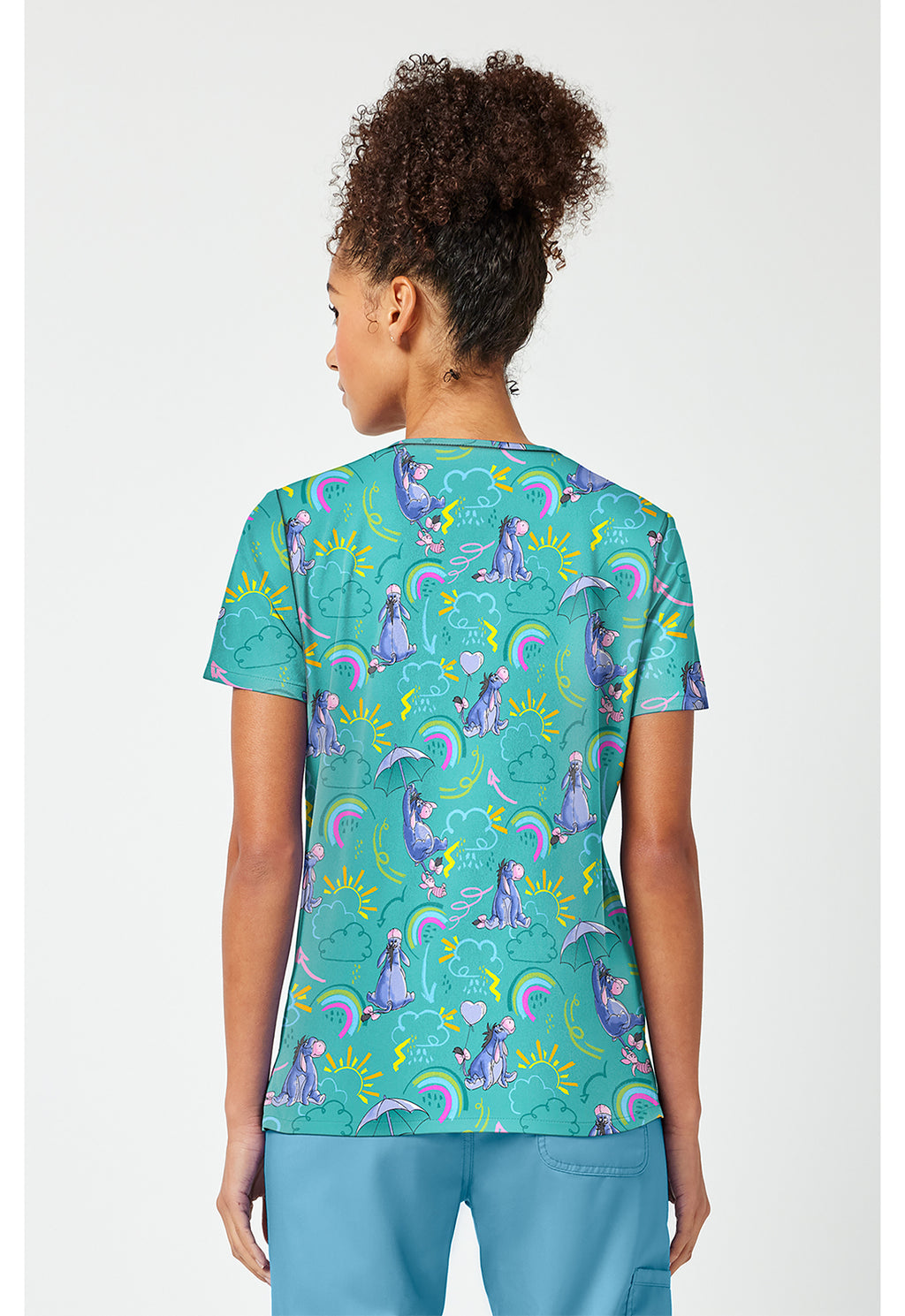 TF796 Print V-Neck Top - Eeyore Rain or Shine - Women's