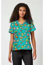 TF797 Print V-Neck Top