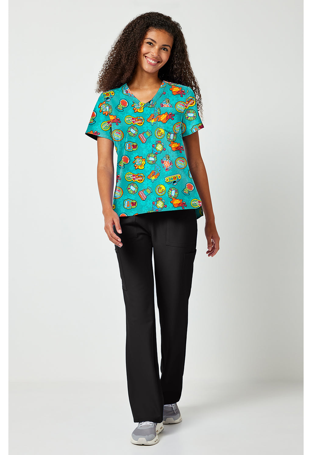 TF797 Print V-Neck Top