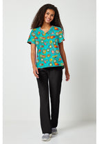 TF797 Print V-Neck Top