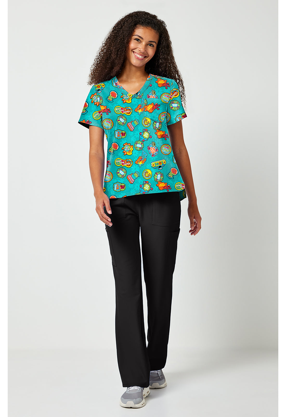 TF797 Print V-Neck Top