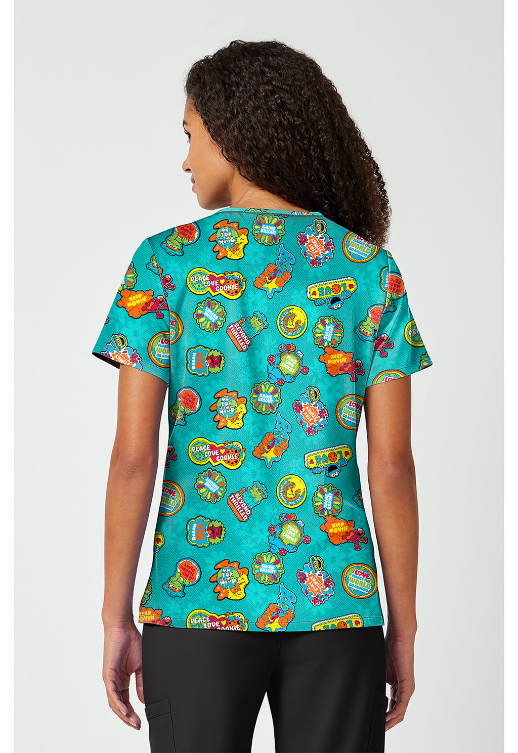 TF797 Print V-Neck Top