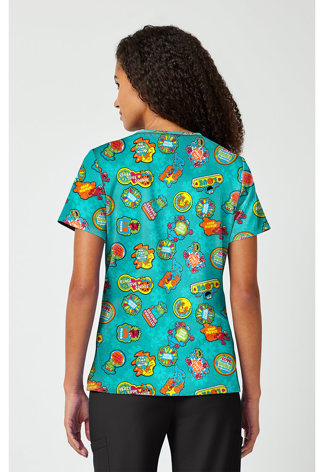 TF797 Print V-Neck Top