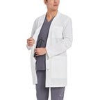 WL801 White Cross V-Tess Men's 5-Pocket Full-Length Tablet White Coat