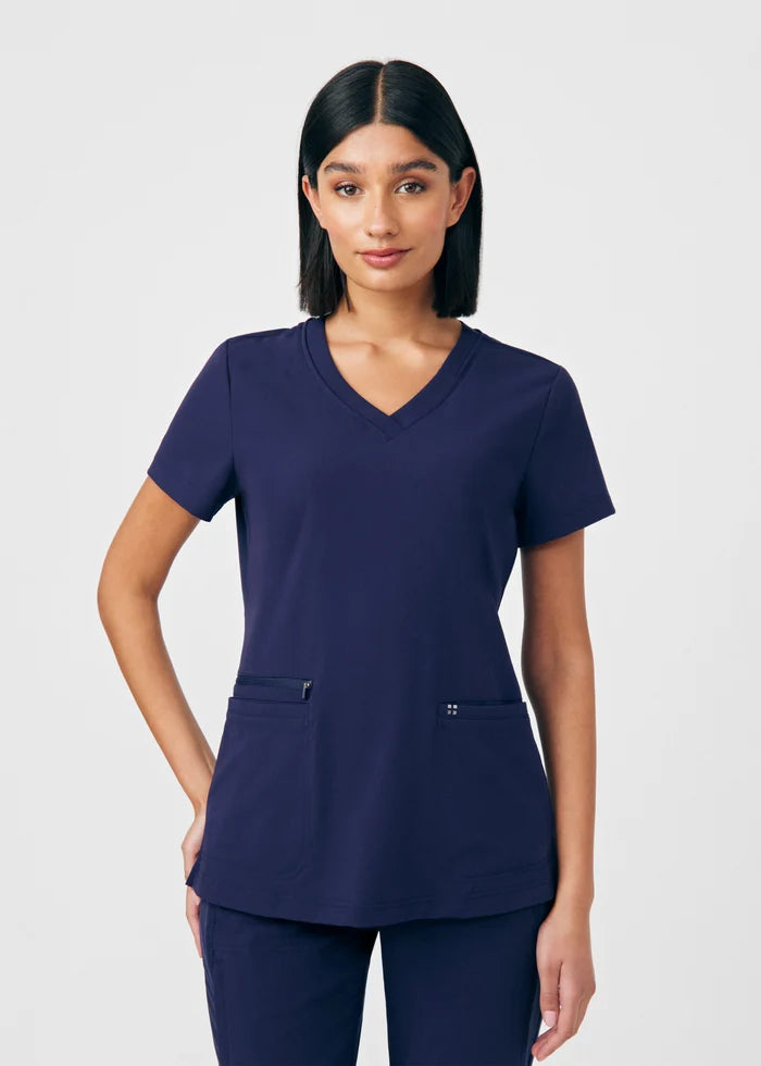 WT127 White Cross CRFT V-neck Top - DC