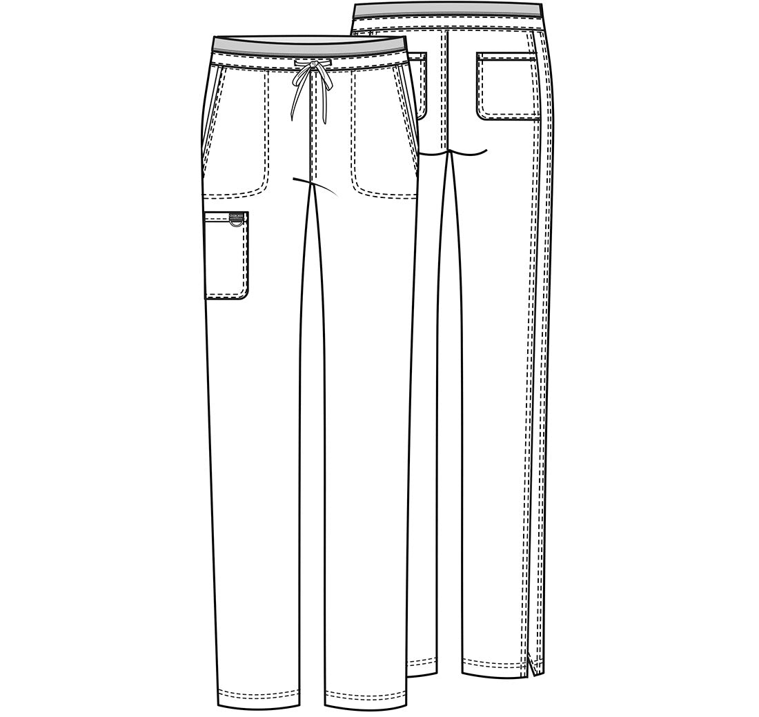 WW105 Cherokee Revolution Mid Rise Tapered Leg Drawstring Pant