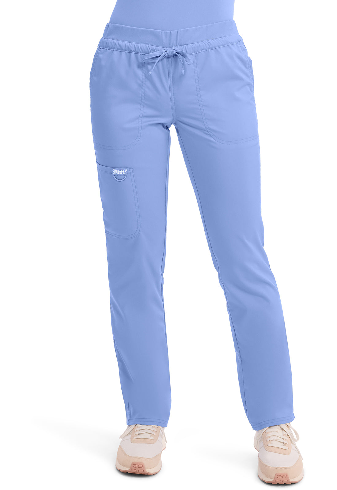 WW105 Cherokee Revolution Mid Rise Tapered Leg Drawstring Pant