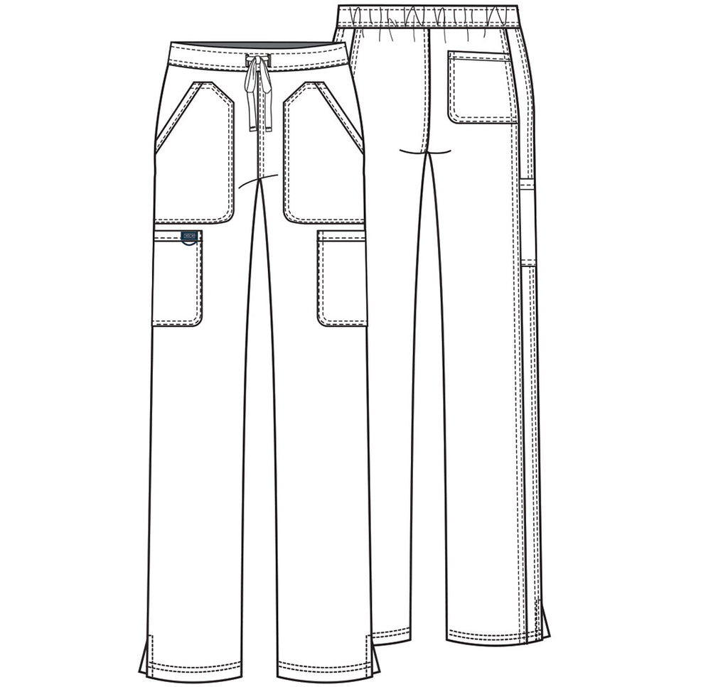 WW120 Cherokee Revolution Mid Rise Moderate Flare Drawstring Pant