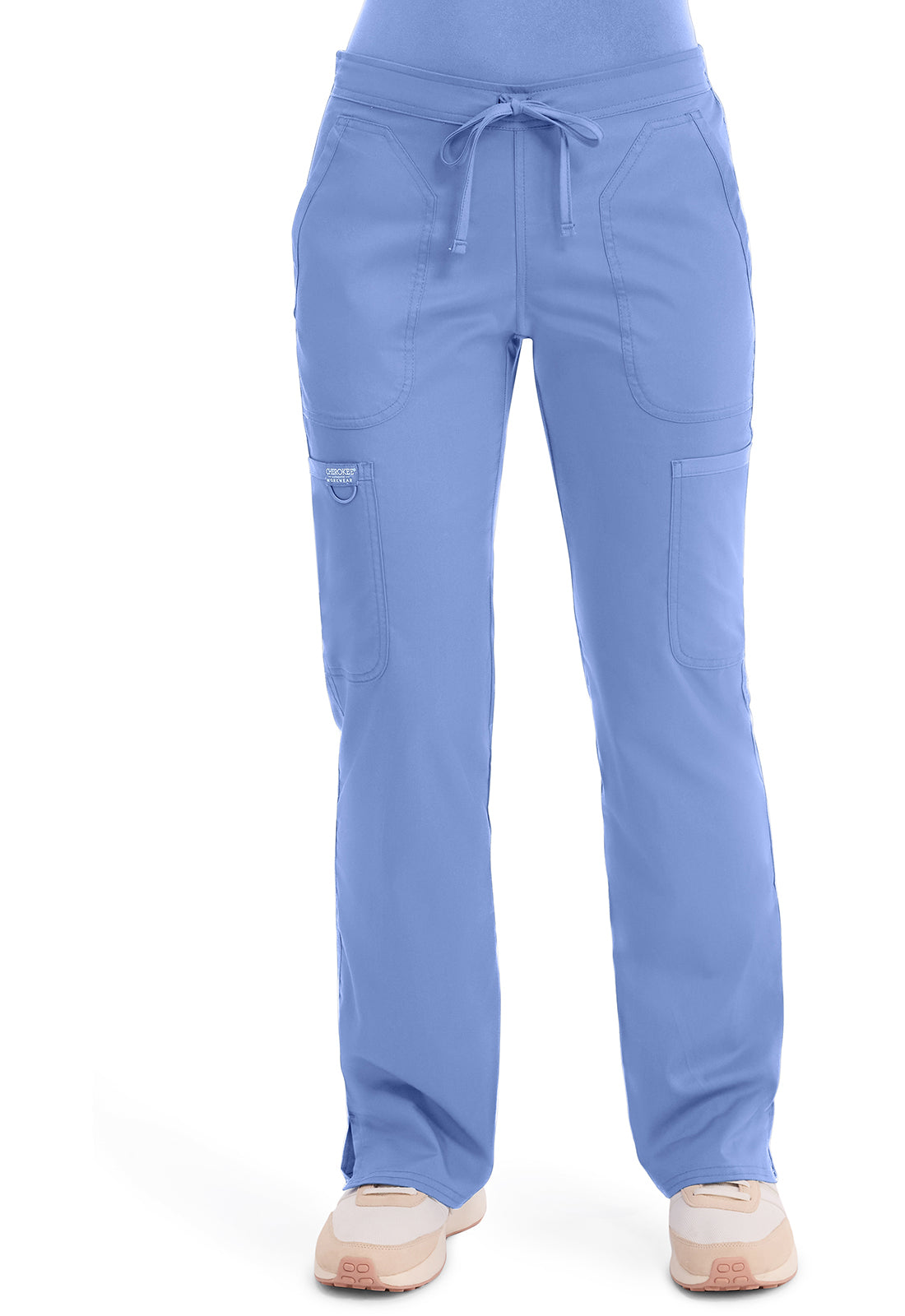 WW120 Cherokee Revolution Mid Rise Moderate Flare Drawstring Pant