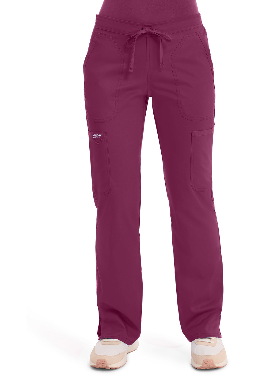 WW120 Cherokee Revolution Mid Rise Moderate Flare Drawstring Pant