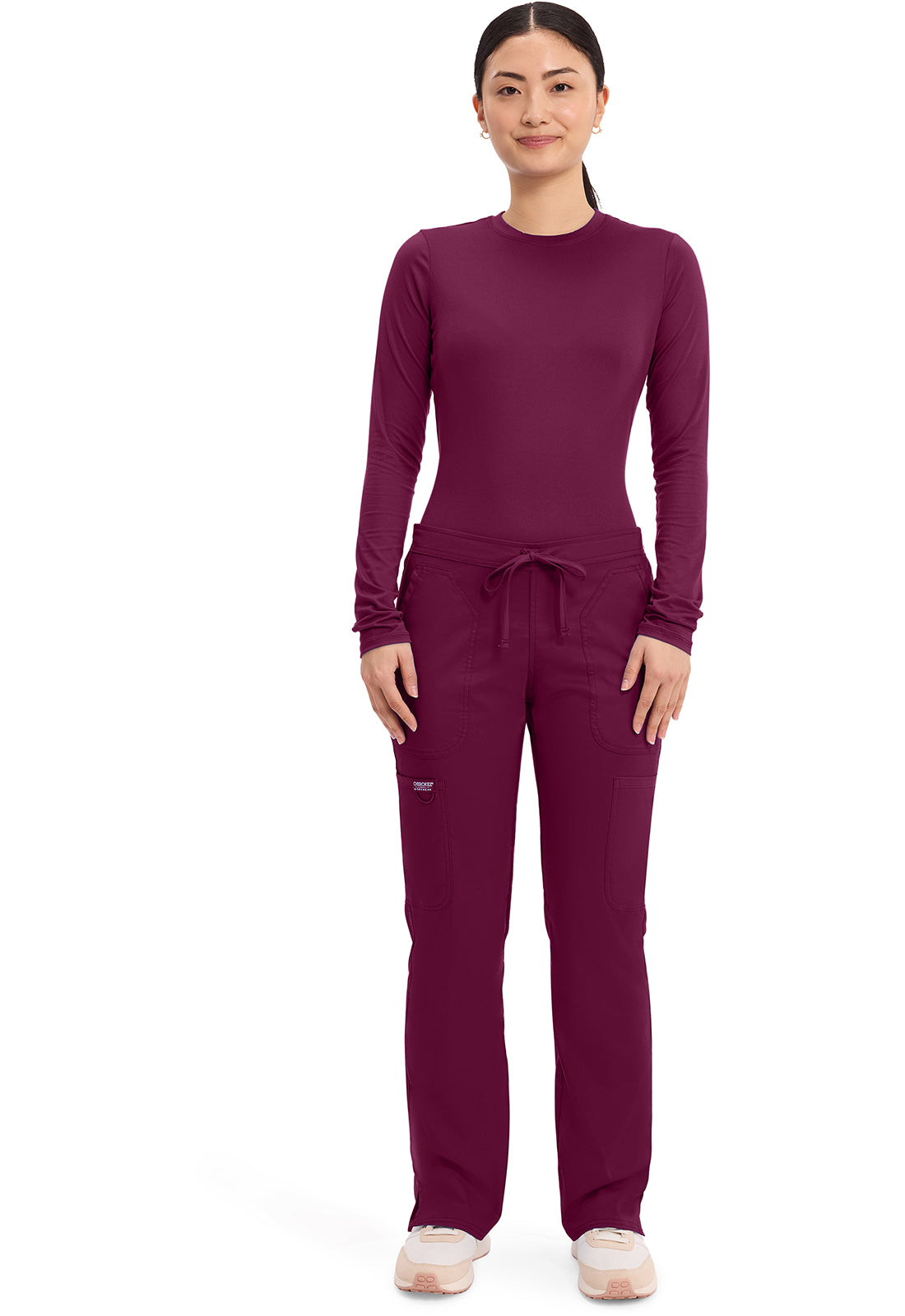 WW120 Cherokee Revolution Mid Rise Moderate Flare Drawstring Pant