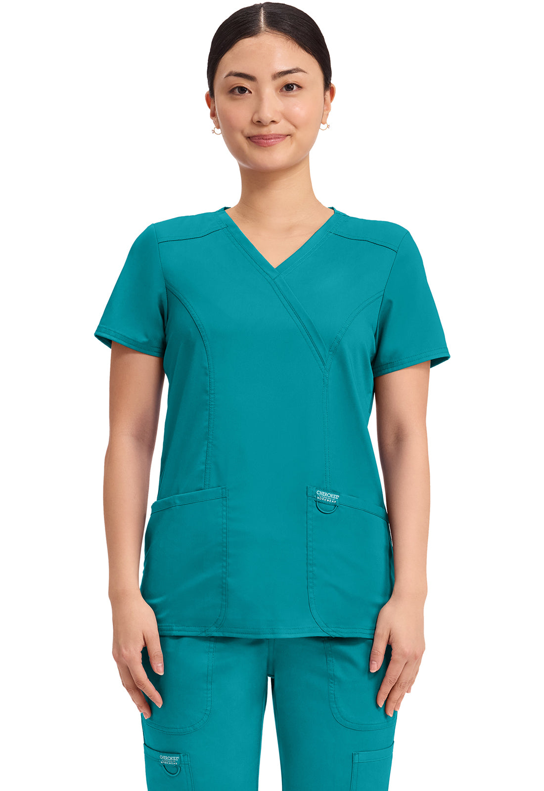 WW610 Cherokee Revolution Mock Wrap Top