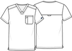 WW690 Cherokee Revolution Men's Tuckable V-Neck Top - 1 Pkt