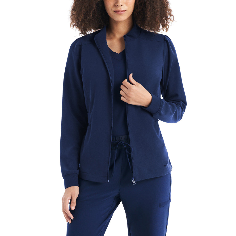 WJ704 White Cross CRFT Mock Neck Zip Jacket - DC