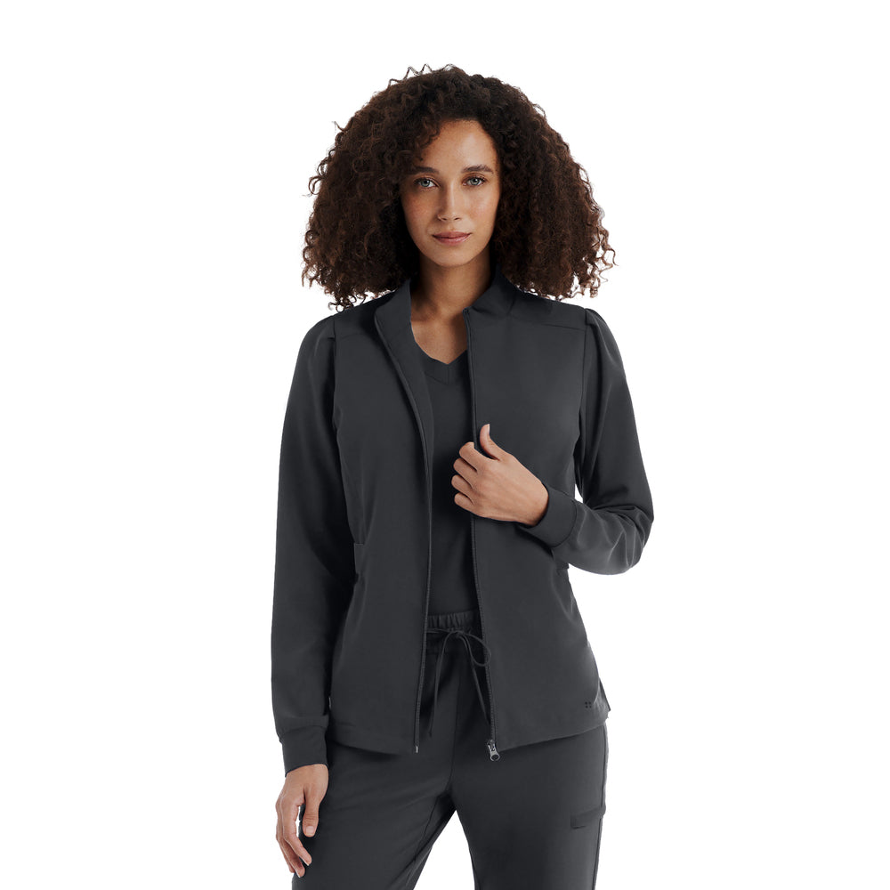 WJ704 White Cross CRFT Mock Neck Zip Jacket - DC