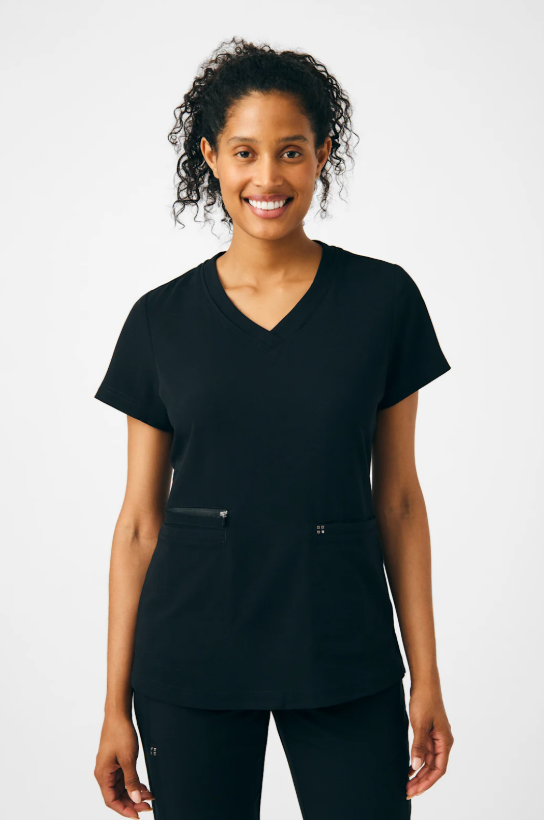 WT127 White Cross CRFT V-neck Top - DC