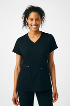 WT127 White Cross CRFT V-neck Top - DC